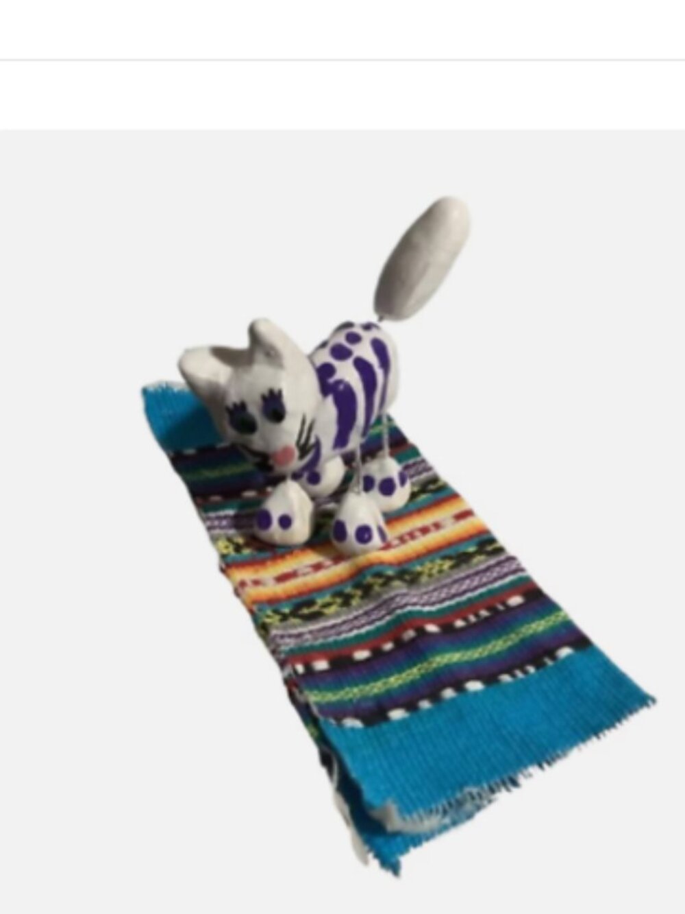 Cute Alejibre Skeleton White Cat , Folk Art sculpture, Day of the Dead